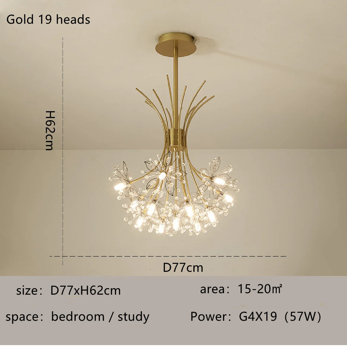 lustre moderne luxe en led pour éclairage intérieur