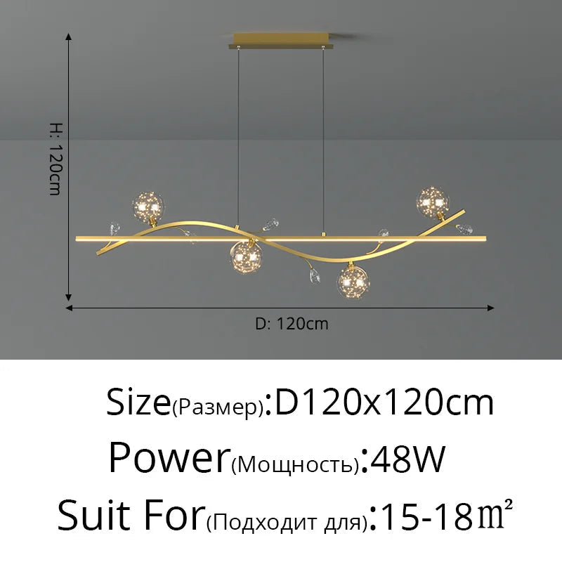 lustre moderne luxe en verre étoilé pour intérieur