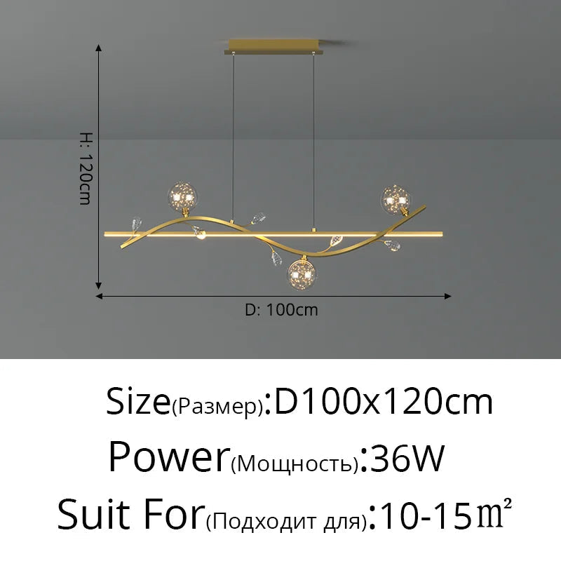 lustre moderne luxe en verre étoilé pour intérieur