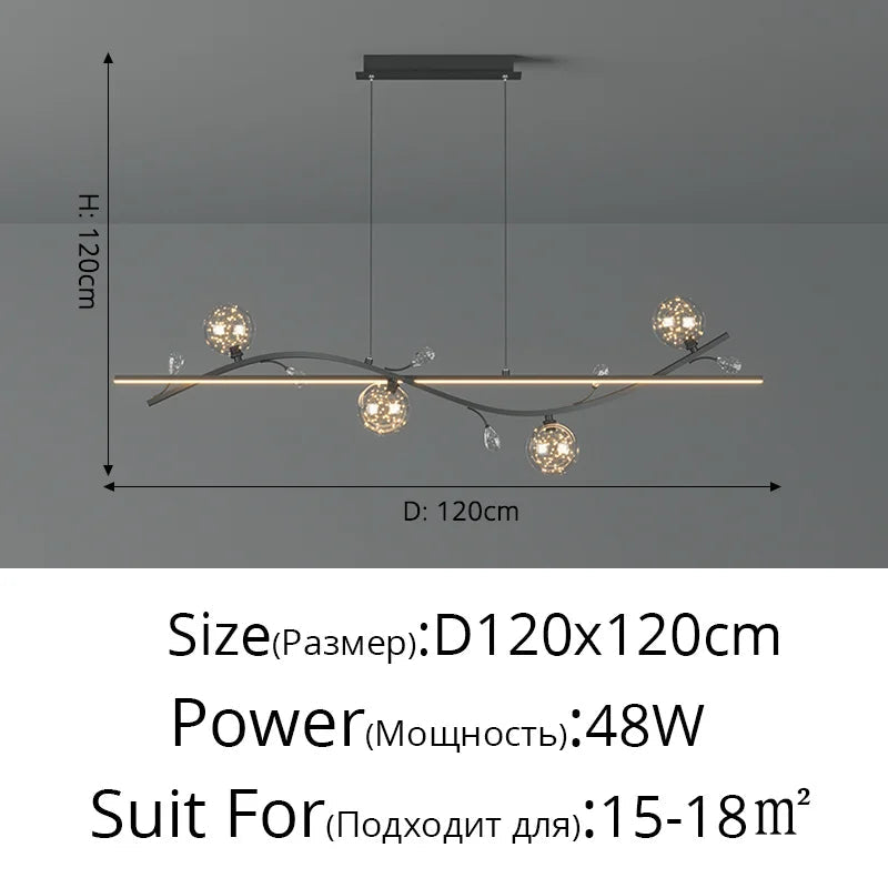 lustre moderne luxe en verre étoilé pour intérieur