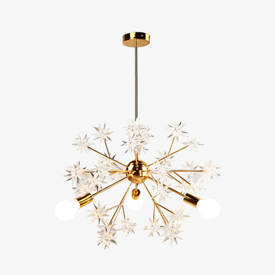 Lustre moderne métallique avec des étoiles étincelantes Tanit