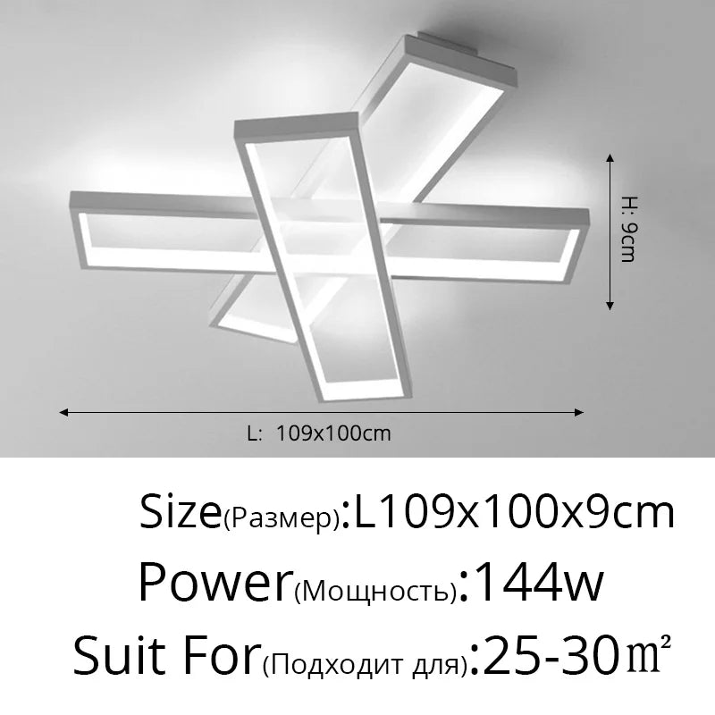 lustre moderne minimaliste avec télécommande et gradation