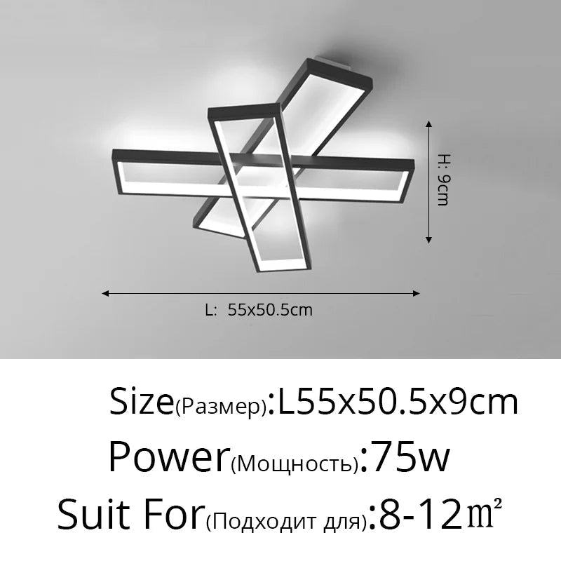 lustre moderne minimaliste avec télécommande et gradation