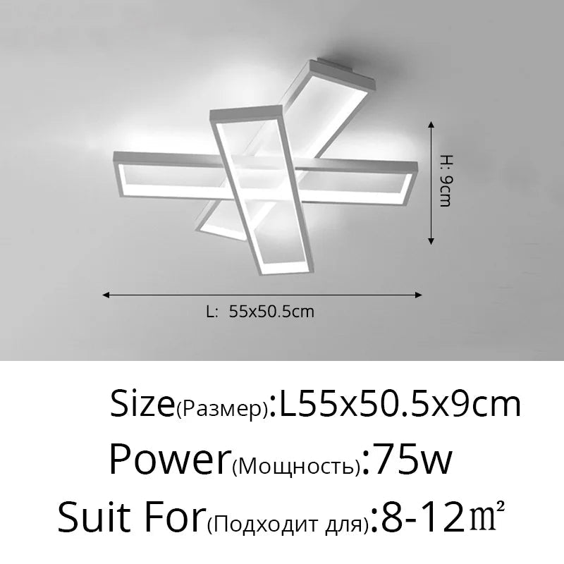 lustre moderne minimaliste avec télécommande et gradation