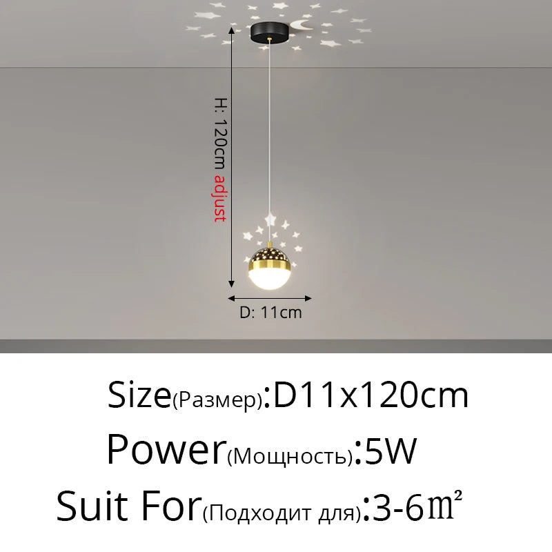 lustre moderne minimaliste de luxe projection ciel étoilé