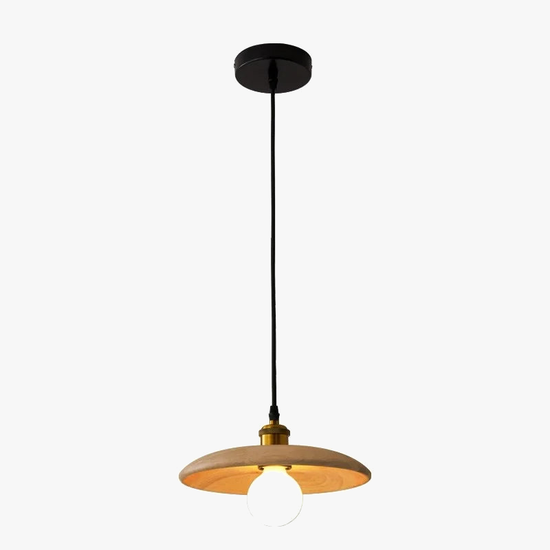 lustre moderne minimaliste en bois massif suspendu