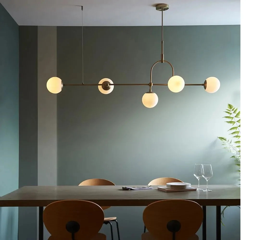 lustre moderne minimaliste en verre sphérique pour bar et déco créative