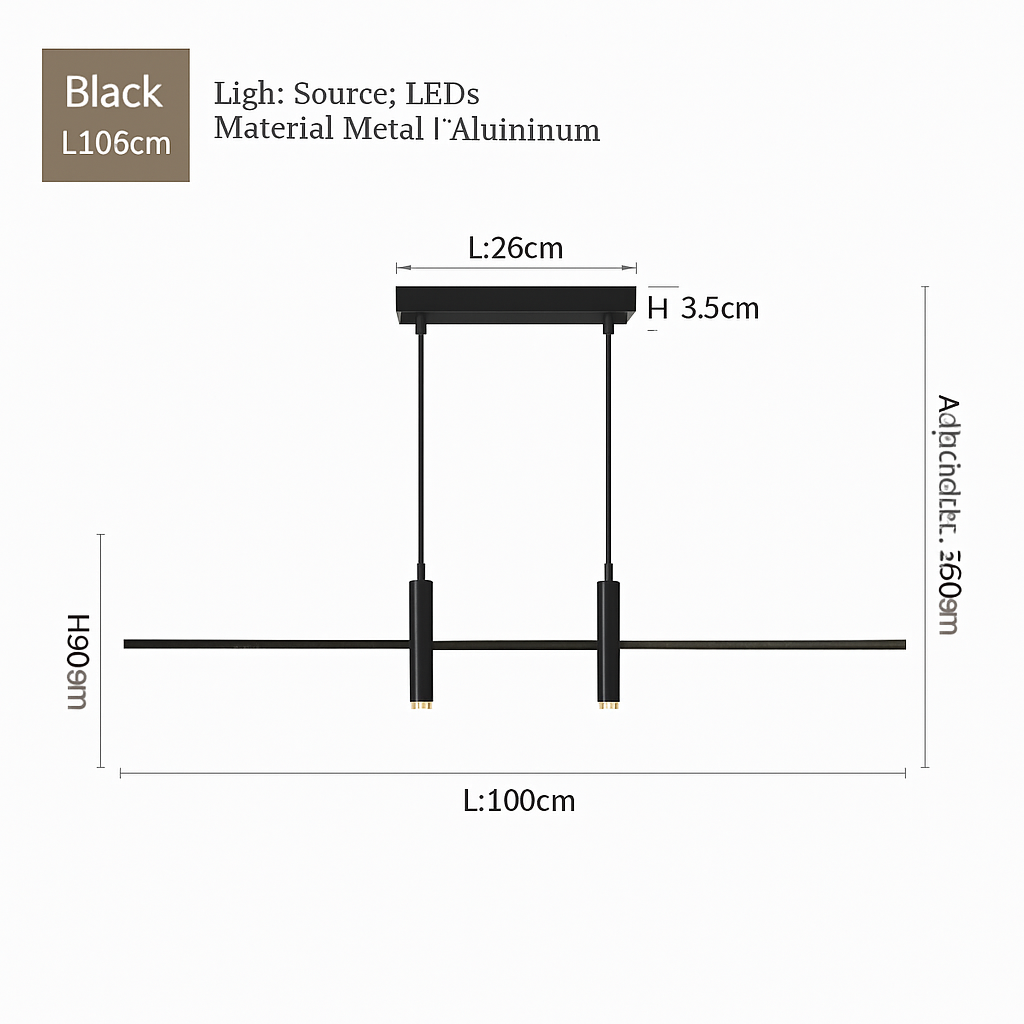 lustre moderne minimaliste pour cuisine et salle à manger