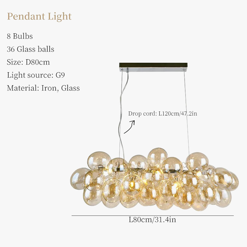 lustre moderne moonriver en verre suspendu pour décoration