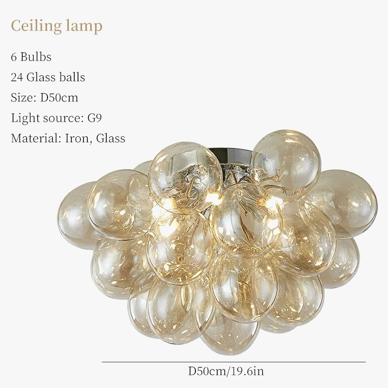 lustre moderne moonriver en verre suspendu pour décoration