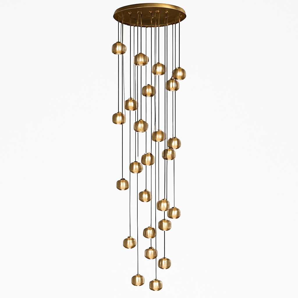 lustre moderne noir et doré éclairage led design élégant