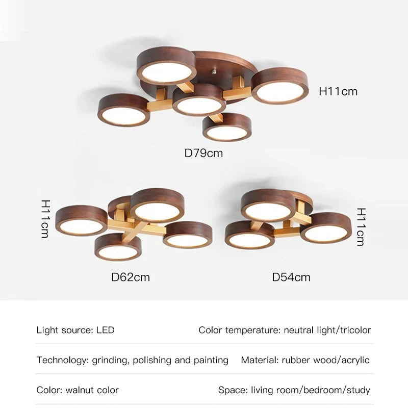 lustre moderne nordique design en bois pour intérieur contemporain