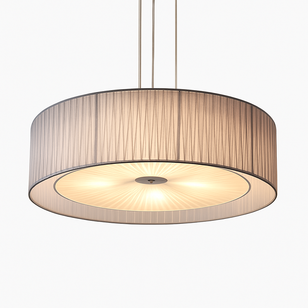 lustre moderne nordique en fer avec abat-jour en gaze