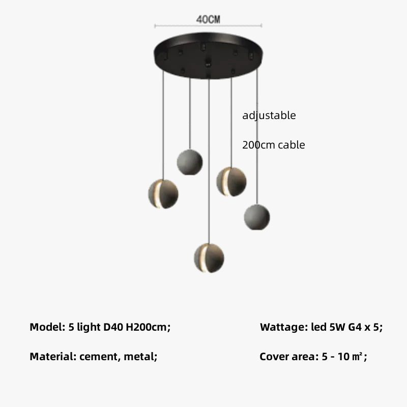 lustre moderne nordique led créatif design lune planète
