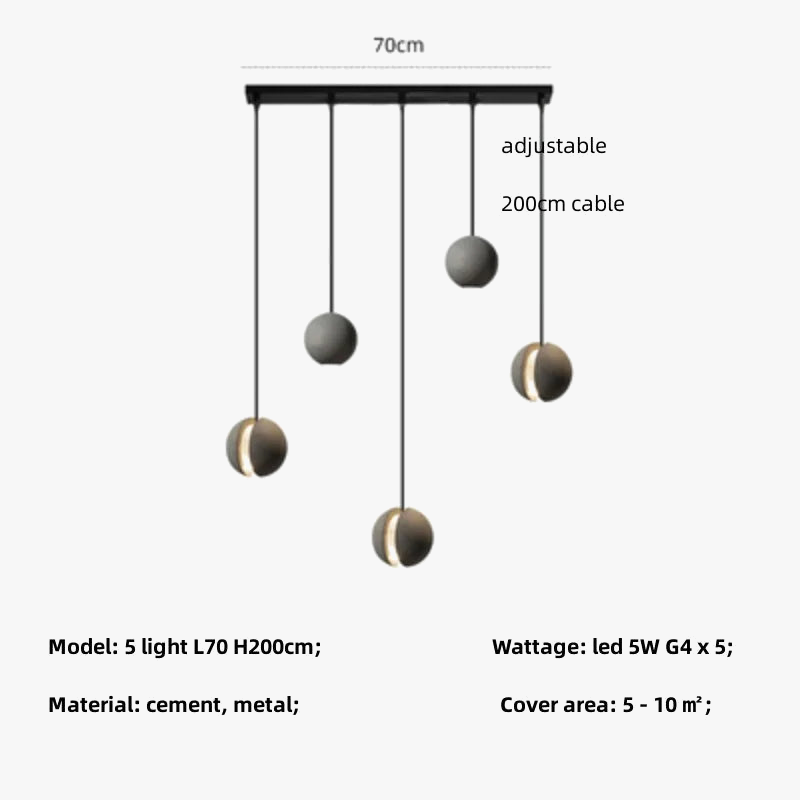 lustre moderne nordique led créatif design lune planète