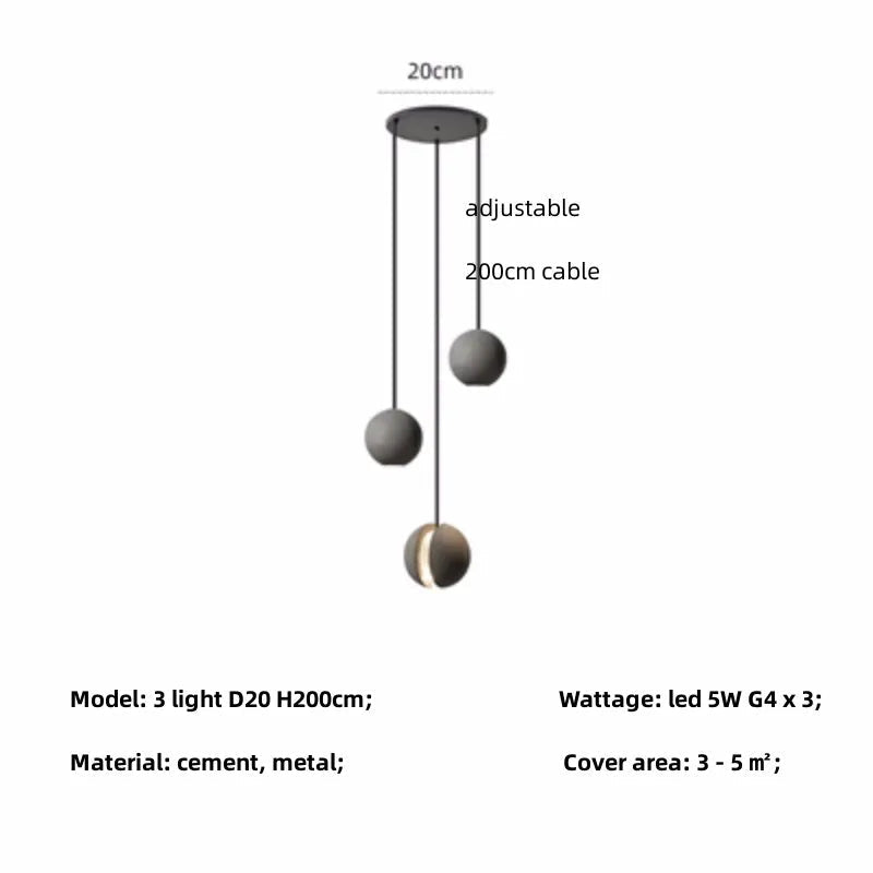 lustre moderne nordique led créatif design lune planète