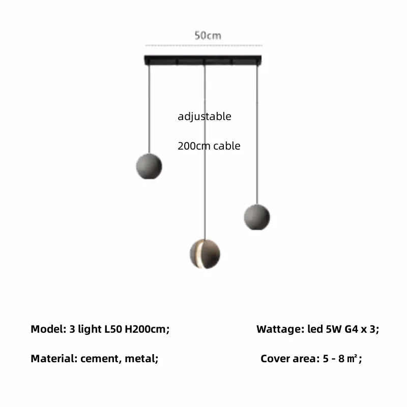 lustre moderne nordique led créatif design lune planète