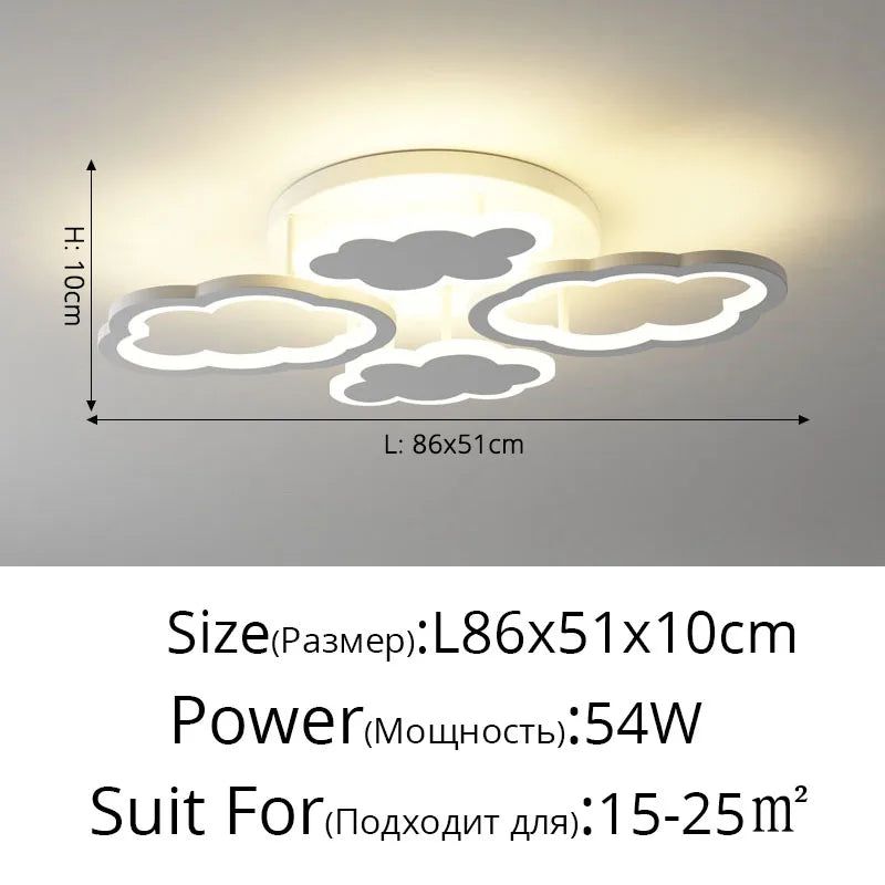 lustre moderne nuage lumière dessin animé créatif décoration éclairage intérieur