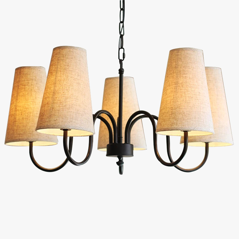 lustre moderne rétro en tissu pour intérieur élégant