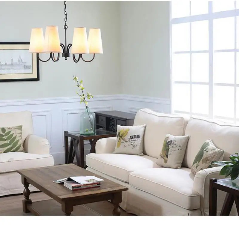 lustre moderne rétro en tissu pour intérieur élégant