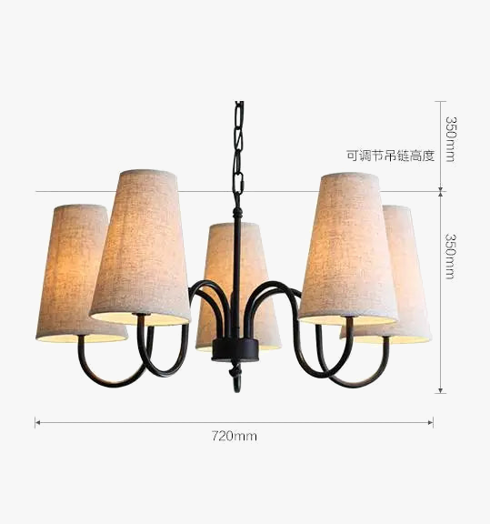 lustre moderne rétro en tissu pour intérieur élégant
