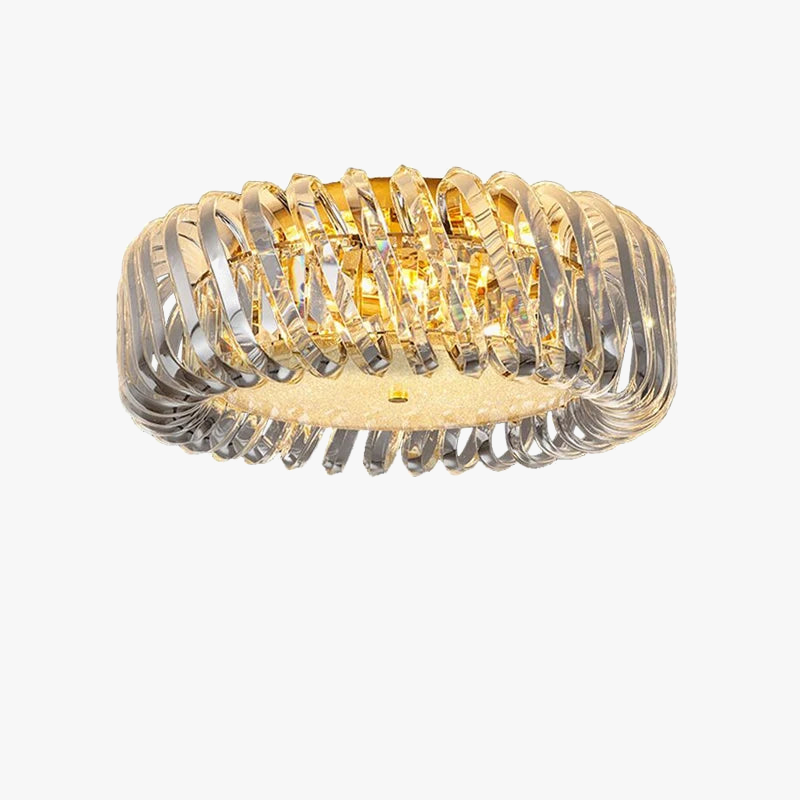lustre moderne rond à intensité variable led cristal