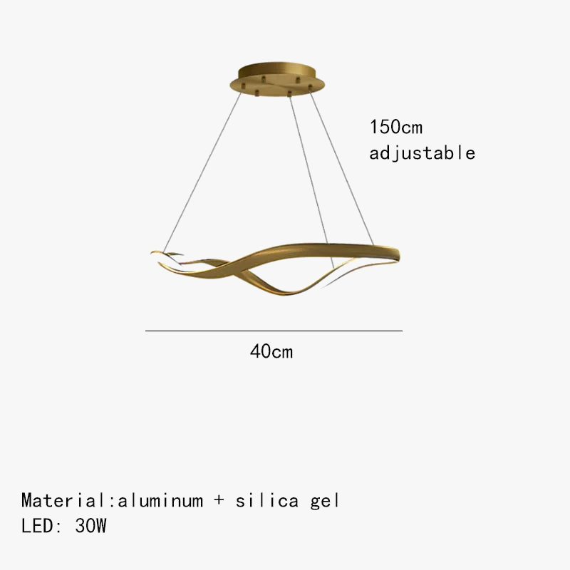 lustre moderne simple anneau irrégulier cordon réglable décoratif