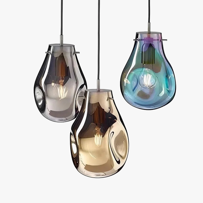 Suspension design moderne simple créatif en verre led nordique macaron