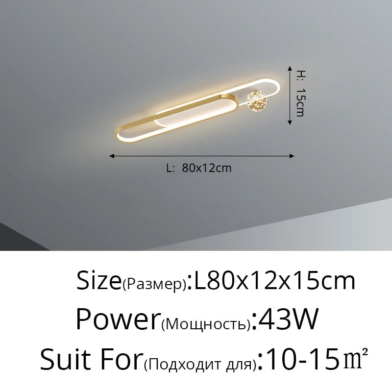 lustre moderne simple de luxe créatif étoilé encastré longue bande
