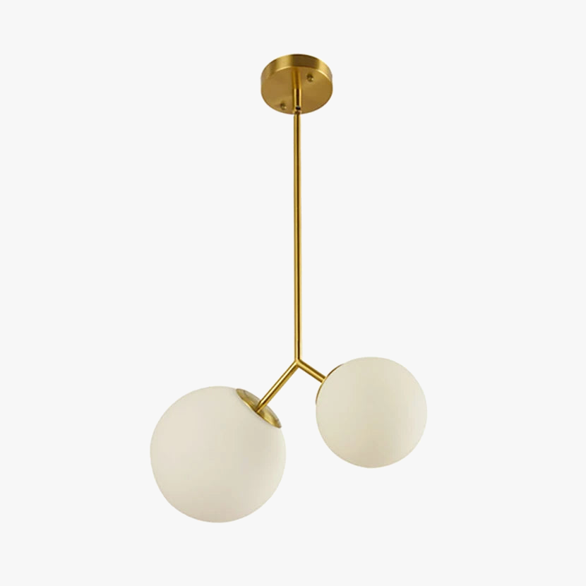 lustre moderne simple sandyha avec 2 boules led
