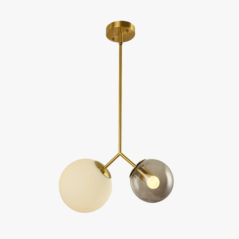 lustre moderne simple sandyha avec 2 boules led