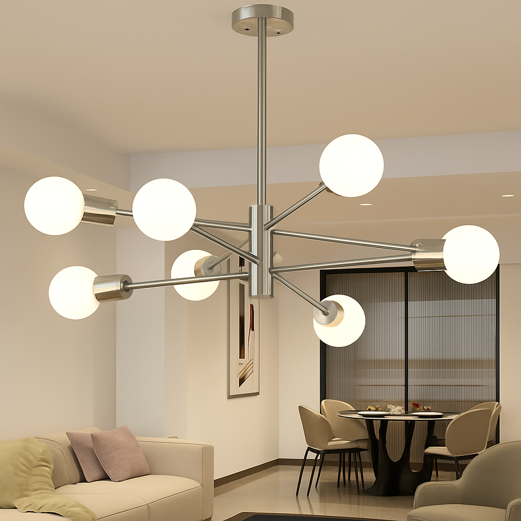 lustre moderne spoutnik satellite à 2/4/8 têtes suspendu