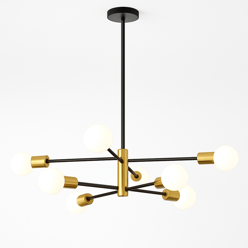 lustre moderne spoutnik satellite à 2/4/8 têtes suspendu