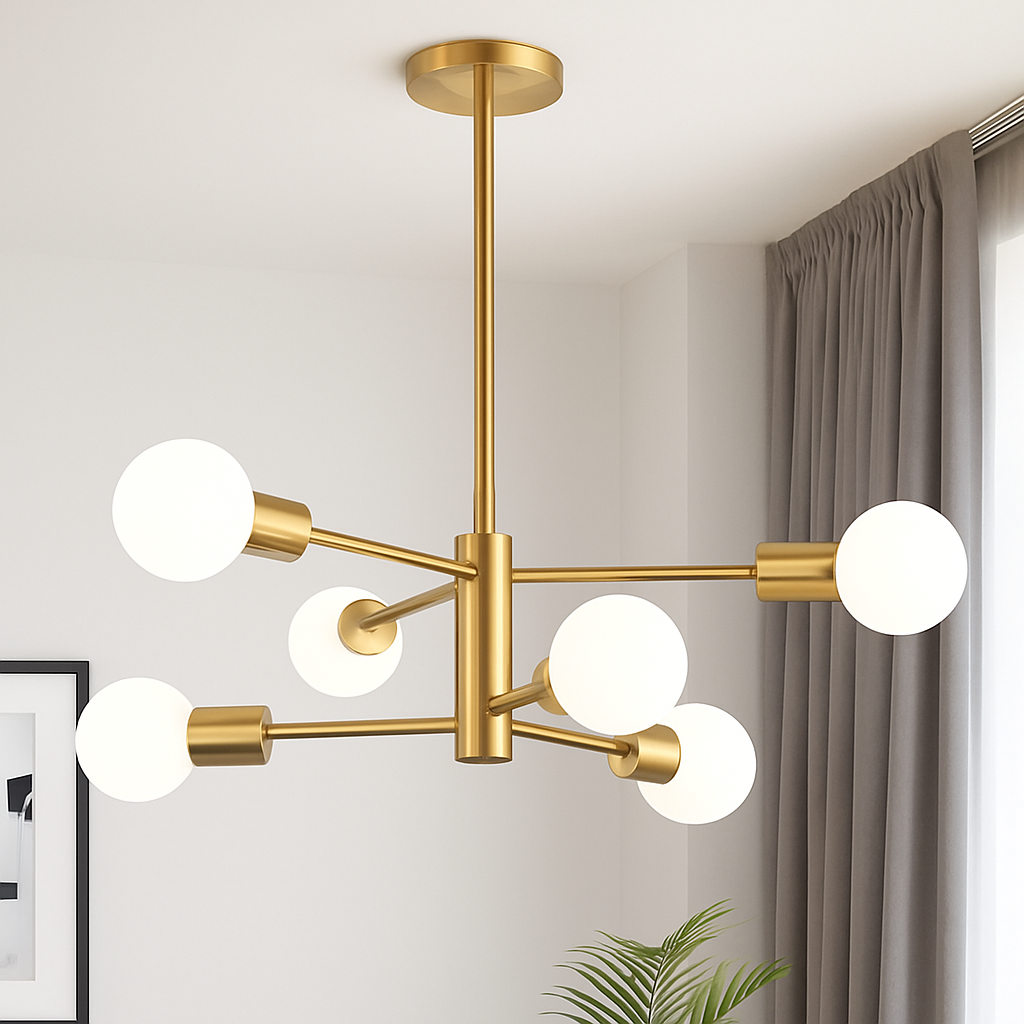 lustre moderne spoutnik satellite à 2/4/8 têtes suspendu