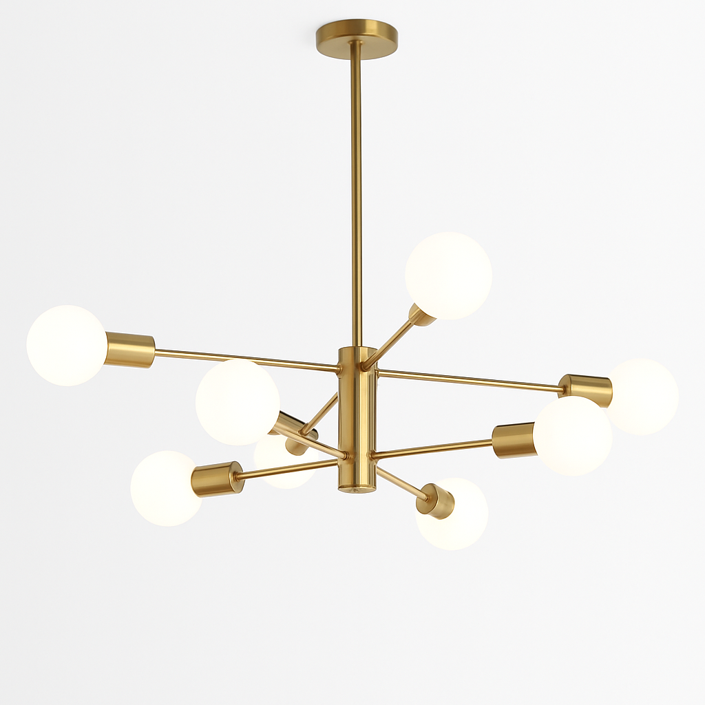 lustre moderne spoutnik satellite à 2/4/8 têtes suspendu