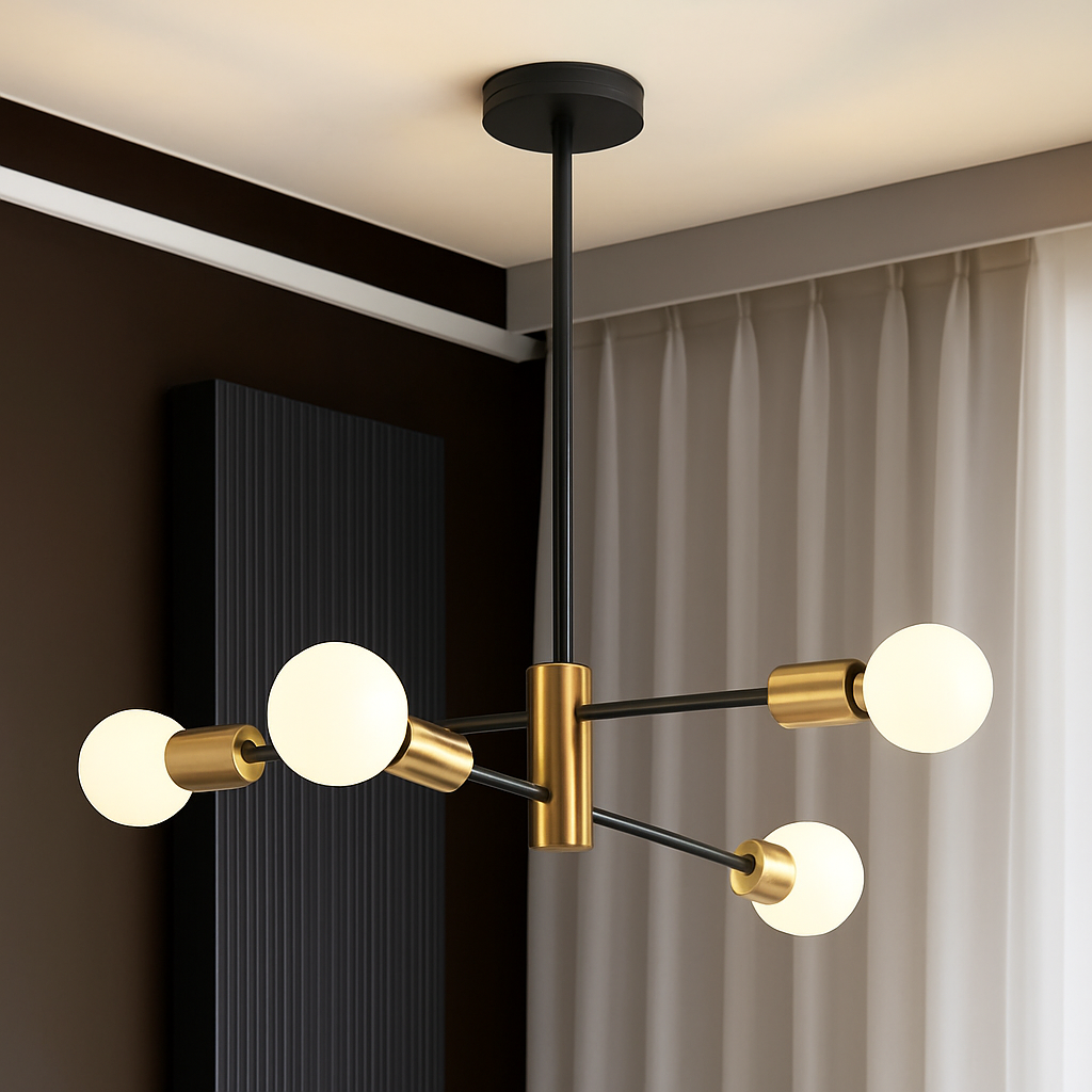 lustre moderne spoutnik satellite à 2/4/8 têtes suspendu