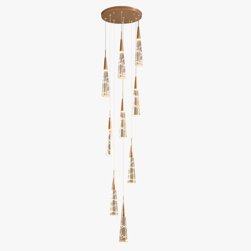 lustre moderne suspendu à branches avec longue ligne à led