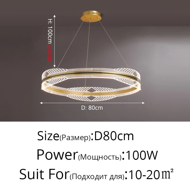 lustre moderne suspendu en or design nordique éclairage intérieur