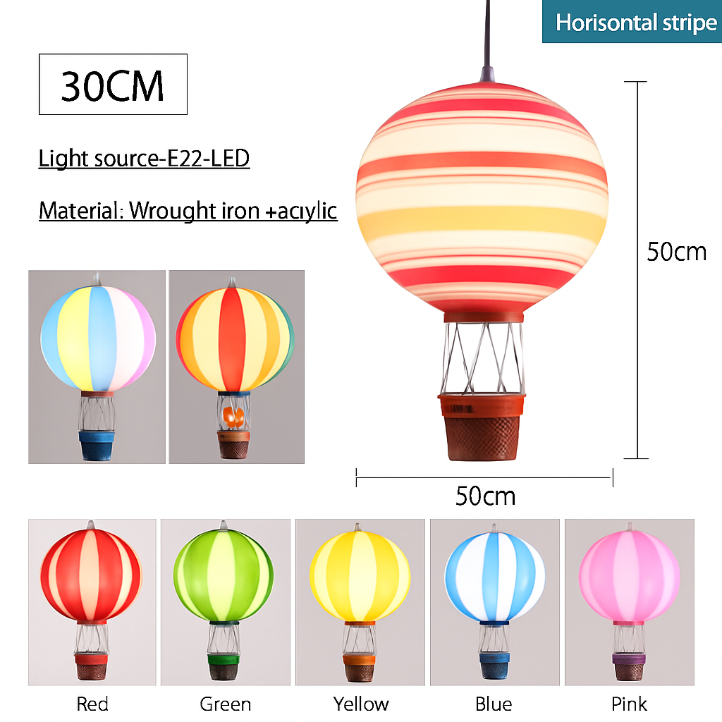 lustre montgolfière créatif lampe enfant décoration crèche école