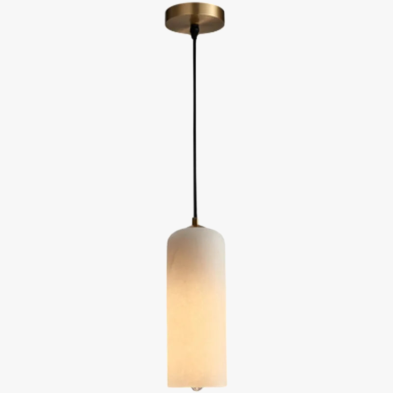 lustre naturan en marbre avec ampoule en cuivre simple éclairage