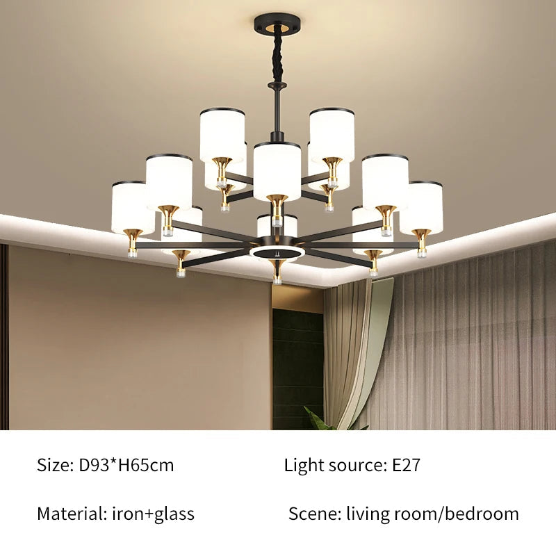lustre nordique 15 têtes design moderne luxe pour intérieur lumineux