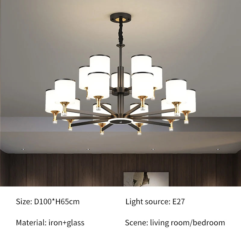 lustre nordique 15 têtes design moderne luxe pour intérieur lumineux