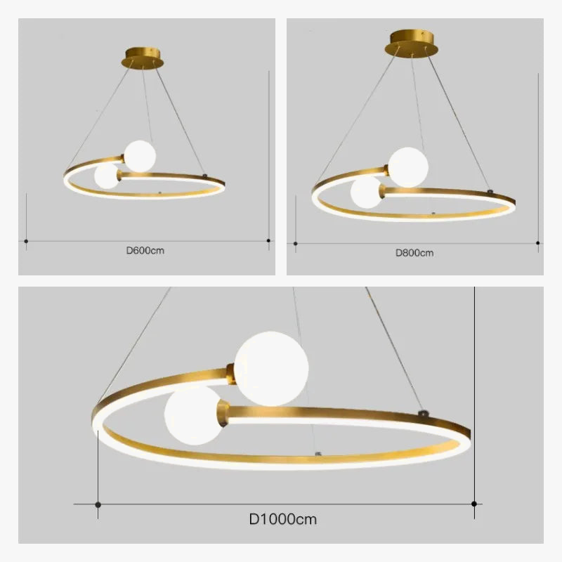lustre nordique anneau led suspension éclairage luminaires