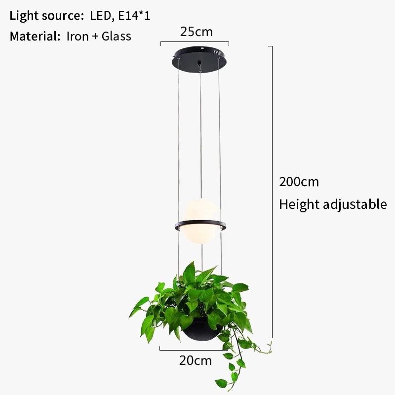 lustre nordique avec plante artificielle en pot suspendu
