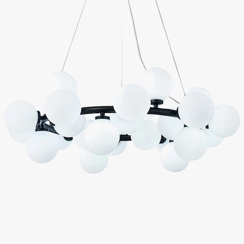 lustre nordique boule de verre led pour décor maison