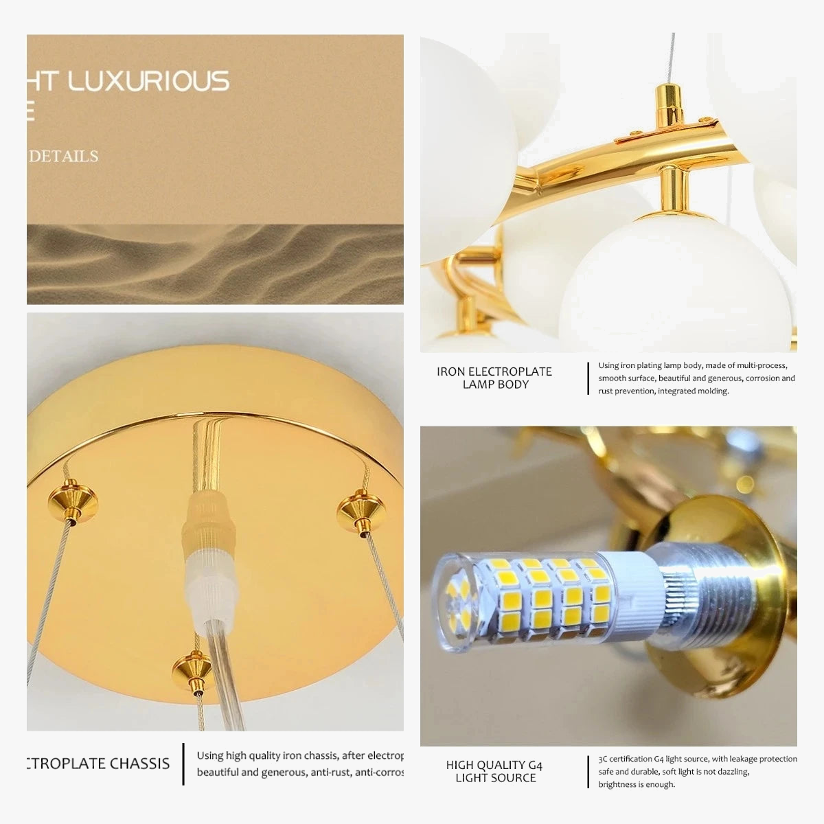 lustre nordique boule de verre led pour décor maison