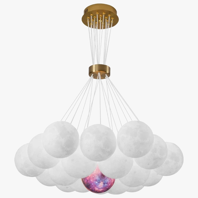 lustre nordique boule de verre planète lune imprimé en 3d éclairage créatif