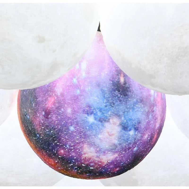 lustre nordique boule de verre planète lune imprimé en 3d éclairage créatif