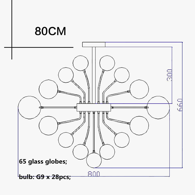lustre nordique à bulles d'air en boule de verre argentée