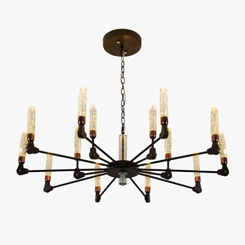 lustre nordique créatif en fer et cristal moderne